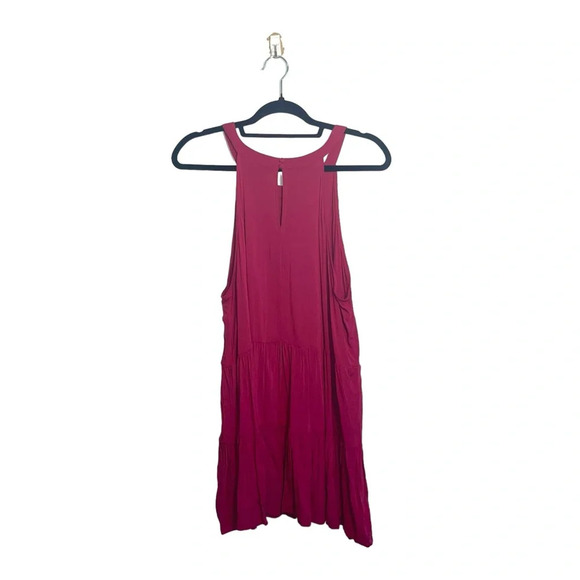 Torrid Hot Pink Rayon Slub Halter Neck Tiered Ruffle Tank Top 2X Women’s - Picture 7 of 13